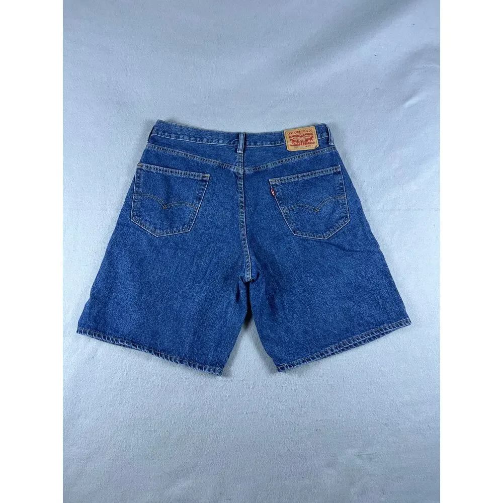 Levi's 550 Denim Shorts Mens 36 Blue Flat Front Relaxed Fit Medium Wash Classic